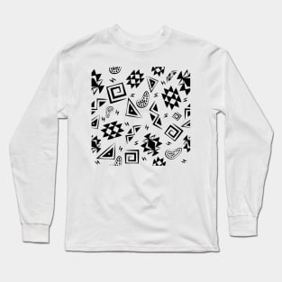 Aztec Vintage Symbols Black Long Sleeve T-Shirt